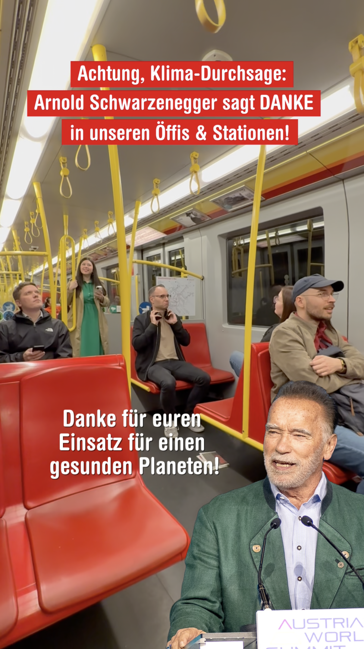 Hasta La Vista: Arnie überrascht mit Öffi-Durchsage!