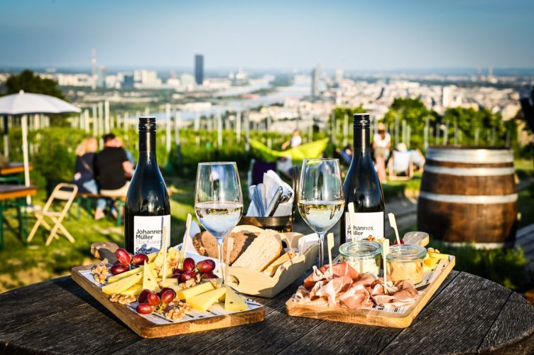 Genuss wie beim Heurigen mit Blick über Wien.